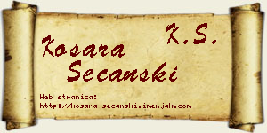 Kosara Sečanski vizit kartica